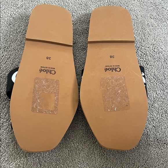 Chloe Woody logo print canvas slides - Picture 9 of 11